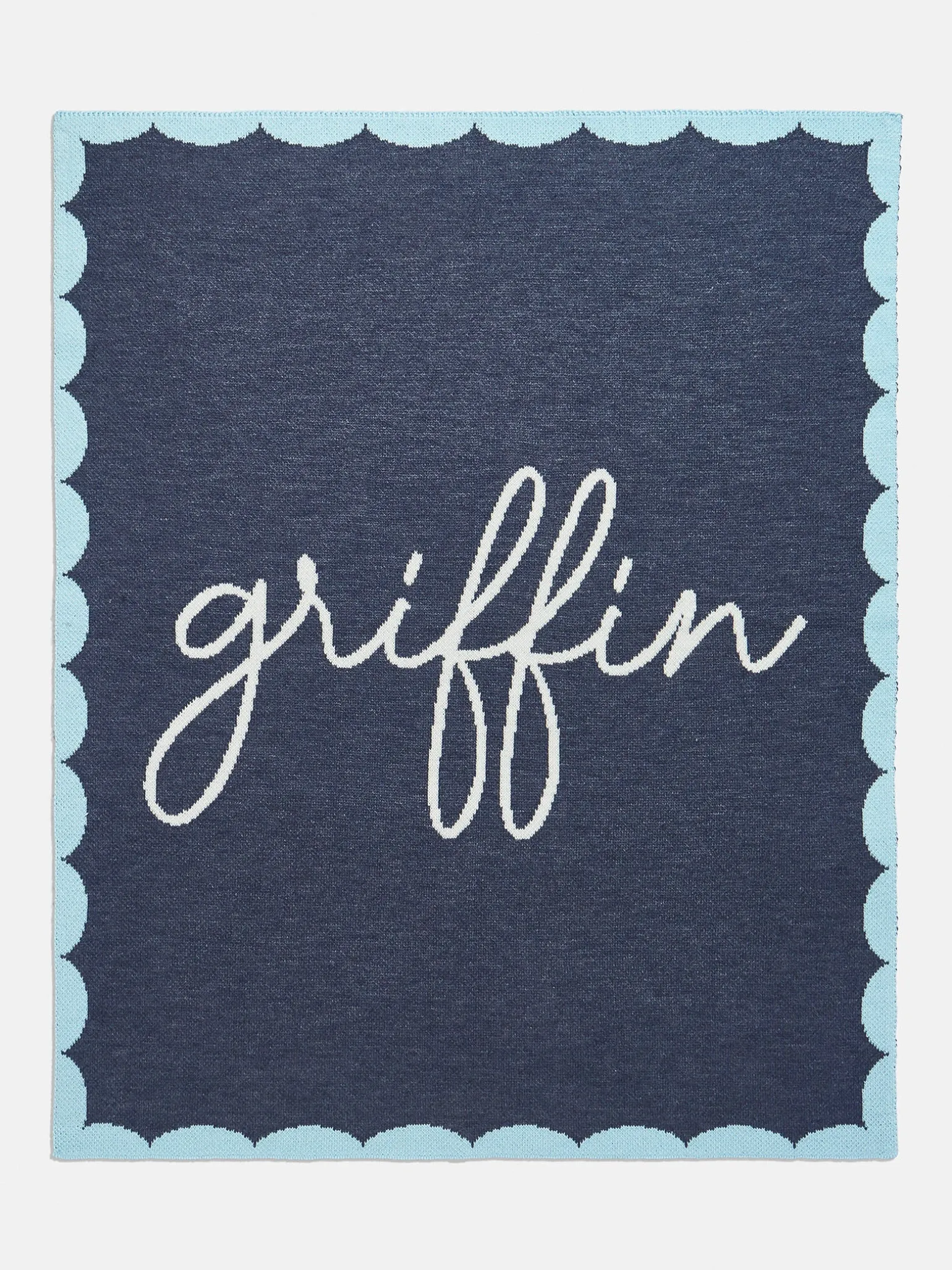 Subtly Scalloped Custom Blanket - Navy/Blue