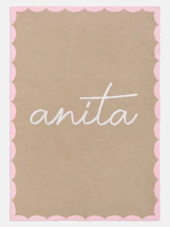 Subtly Scalloped Kids' Custom Blanket - Tan/Pink