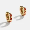 Sydney 18K Gold Vermeil Birthstone Earrings - Garnet