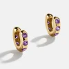 Sydney 18K Gold Vermeil Birthstone Earrings - Amethyst