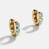 Sydney 18K Gold Vermeil Birthstone Earrings - Aquamarine