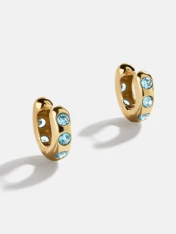 Sydney 18K Gold Vermeil Birthstone Earrings - Aquamarine
