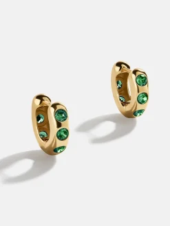 Sydney 18K Gold Vermeil Birthstone Earrings - Emerald