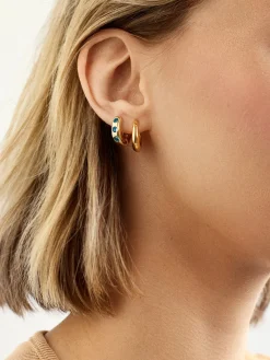 Sydney 18K Gold Vermeil Birthstone Earrings - Emerald