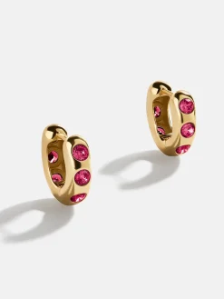 Sydney 18K Gold Vermeil Birthstone Earrings - Ruby