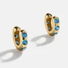 Sydney 18K Gold Vermeil Birthstone Earrings - Blue Zircon