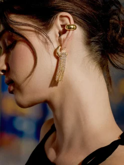 Talia Statement Earrings - Gold/Pavé