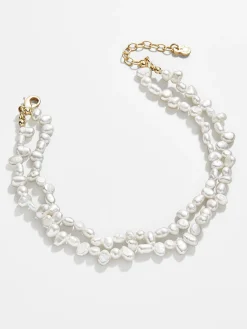 Teagan Pearl Layered Anklet - White