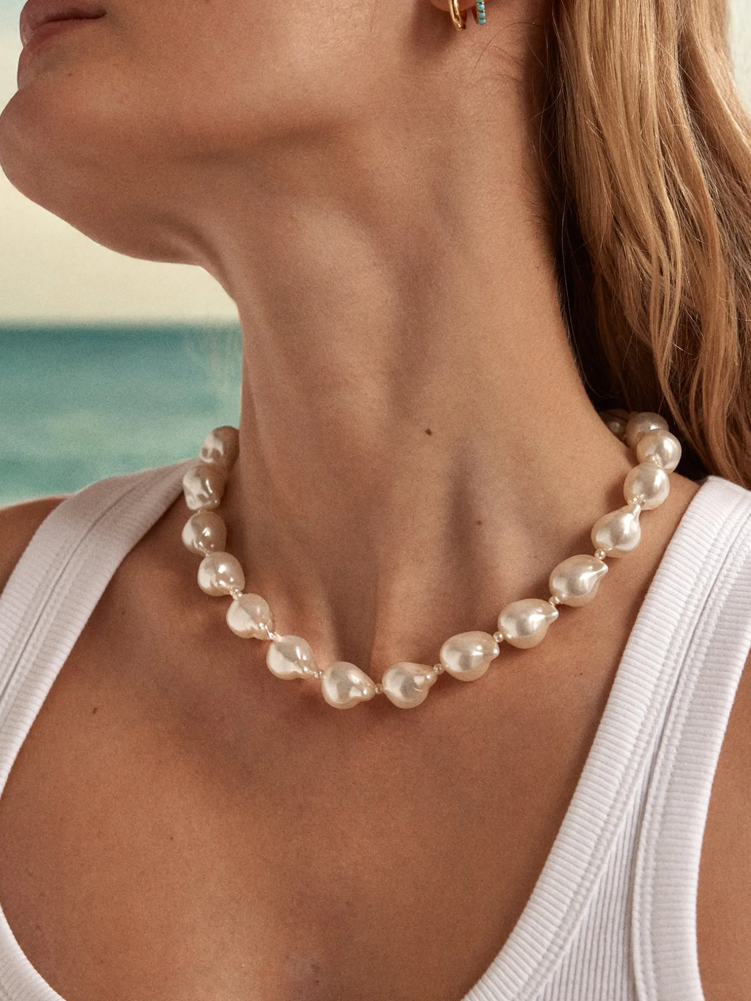 Teagan Pearl Necklace - White