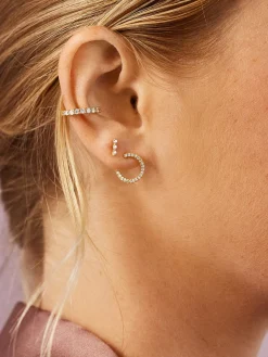 Tessa 18K Gold Vermeil Earrings - Gold/Pavé