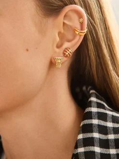 Three-Pointer Earring Set - Basketball