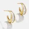 Tina 18K Gold Vermeil Earrings - Gold/Pavé