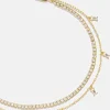 Tina 18K Gold Vermeil Layered Anklet - Gold/Pavé