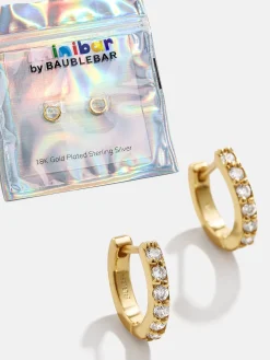 Tori 18K Gold Vermeil Kids' Earrings - Gold/Pavé