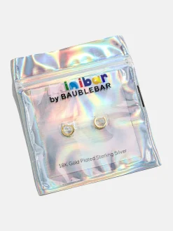 Tori 18K Gold Vermeil Kids' Earrings - Gold/Pavé