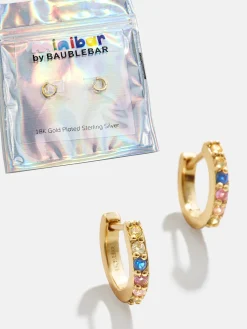 Tori 18K Gold Vermeil Kids' Earrings - Gold/Multi