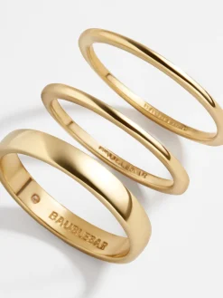 Tris 18K Gold Vermeil Ring Set - Gold