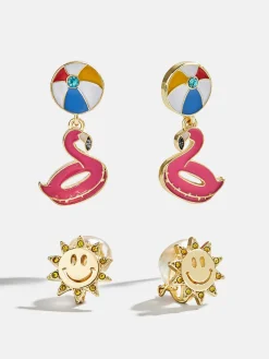 Vacation Mode Kids’ Earring Set - Sun