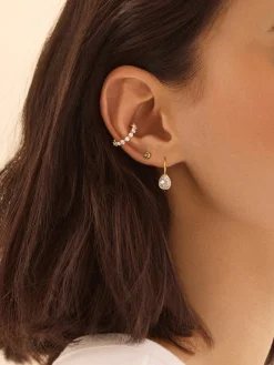 Veda 18K Gold Vermeil Ear Cuff - Gold/Pavé