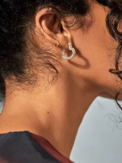 Velma Earrings - Gold/Pavé
