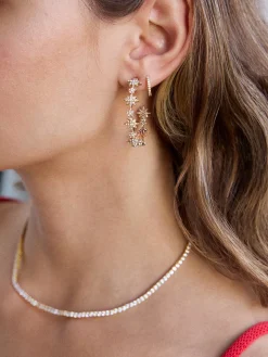 Venus Celestial Hoop Earrings - Gold/Pavé