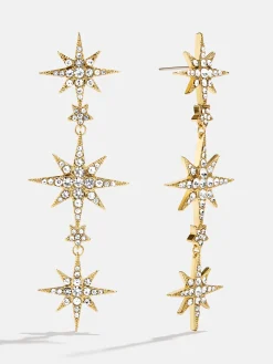 Venus Celestial Statement Earrings - Gold/Pavé
