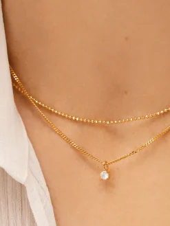 Victoria 18K Gold Vermeil Necklace - Gold/Pavé