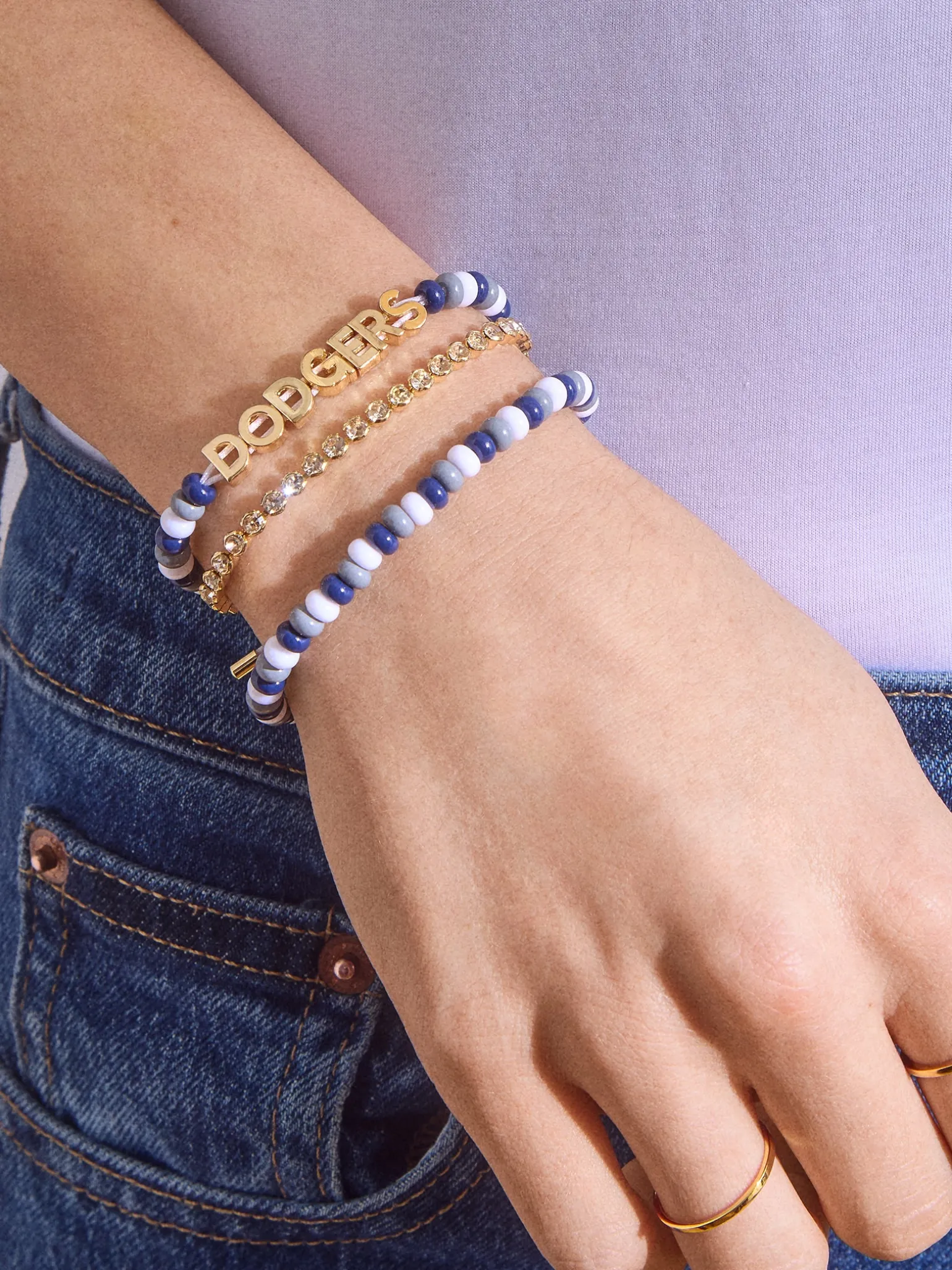 WEAR By Erin Andrews x BaubleBar Los Angeles Dodgers Bracelet Set - Los Angeles Dodgers