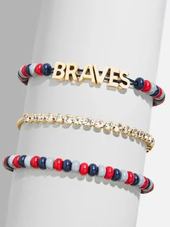 WEAR By Erin Andrews x BaubleBar Atlanta Braves Bracelet Set - Atlanta Braves