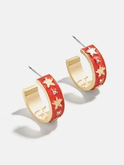 WEAR By Erin Andrews X BaubleBar Houston Astros Enamel Hoop Earrings - Houston Astros