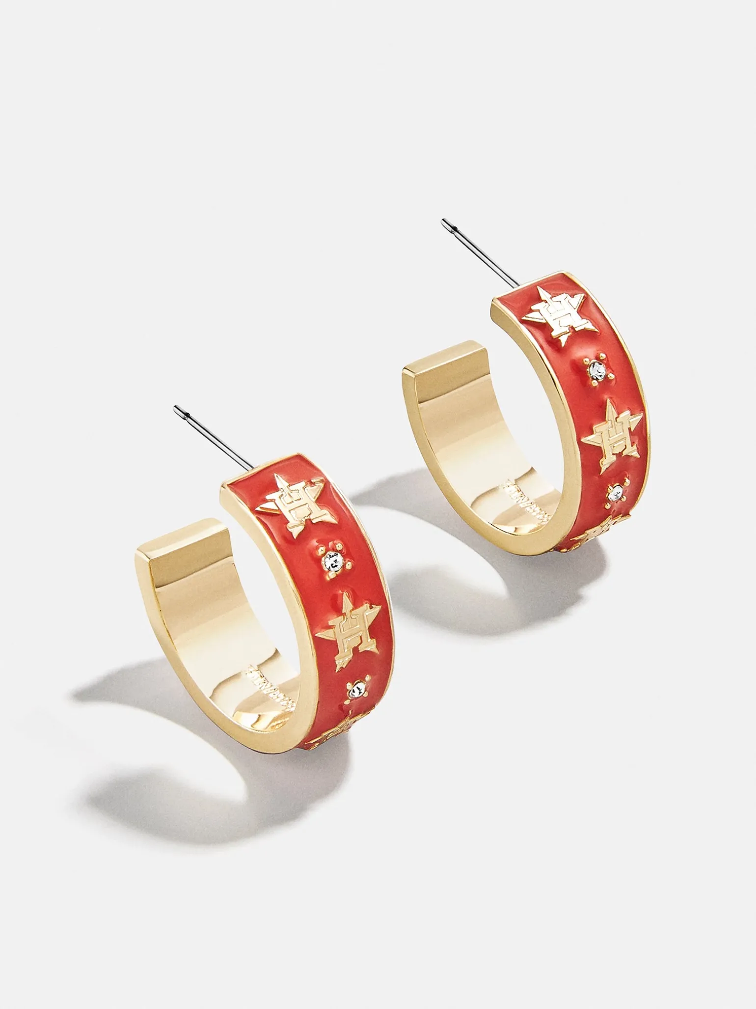 WEAR By Erin Andrews X BaubleBar Houston Astros Enamel Hoop Earrings - Houston Astros