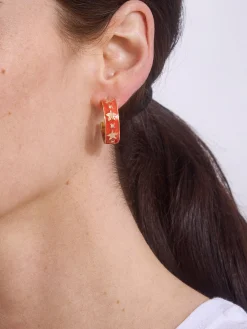 WEAR By Erin Andrews X BaubleBar Houston Astros Enamel Hoop Earrings - Houston Astros