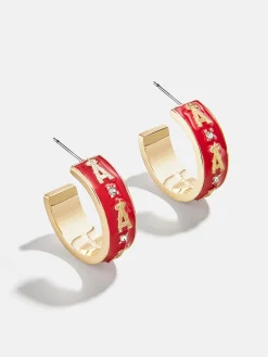 WEAR By Erin Andrews X BaubleBar Los Angeles Angels Enamel Hoop Earrings - Los Angeles Angels