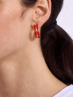 WEAR By Erin Andrews X BaubleBar Los Angeles Angels Enamel Hoop Earrings - Los Angeles Angels