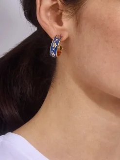 WEAR By Erin Andrews x BaubleBar Los Angeles Dodgers Enamel Hoop Earrings - Los Angeles Dodgers