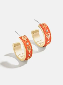 WEAR By Erin Andrews X BaubleBar New York Mets Enamel Hoop Earrings - New York Mets