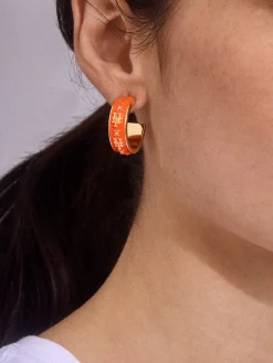 WEAR By Erin Andrews X BaubleBar New York Mets Enamel Hoop Earrings - New York Mets