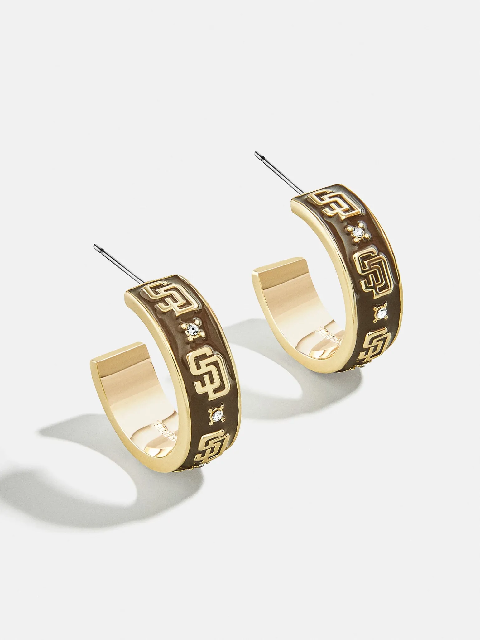 WEAR By Erin Andrews X BaubleBar San Diego Padres Enamel Hoop Earrings - San Diego Padres