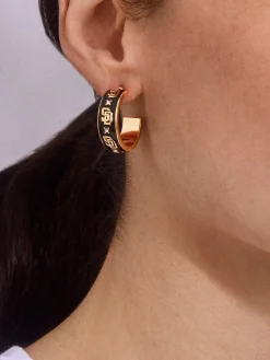 WEAR By Erin Andrews X BaubleBar San Diego Padres Enamel Hoop Earrings - San Diego Padres
