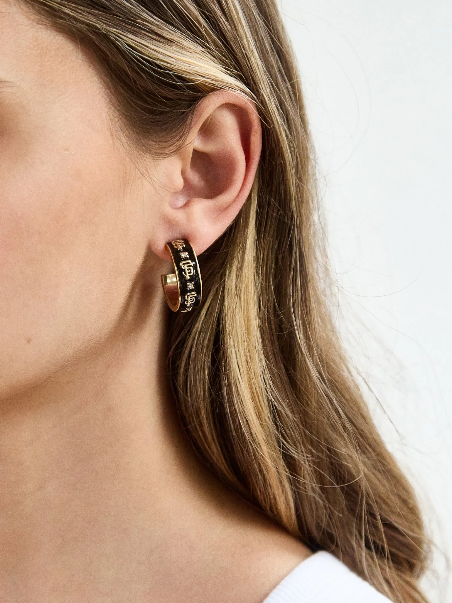 WEAR By Erin Andrews X BaubleBar San Francisco Giants Enamel Hoop Earrings - San Francisco Giants