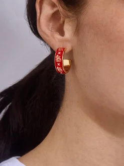 WEAR By Erin Andrews X BaubleBar St. Louis Cardinals Enamel Hoop Earrings - St. Louis Cardinals