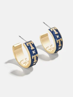 WEAR By Erin Andrews X BaubleBar Texas Rangers Enamel Hoop Earrings - Texas Rangers