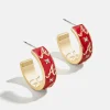 WEAR By Erin Andrews X BaubleBar Atlanta Braves Enamel Hoop Earrings - Atlanta Braves