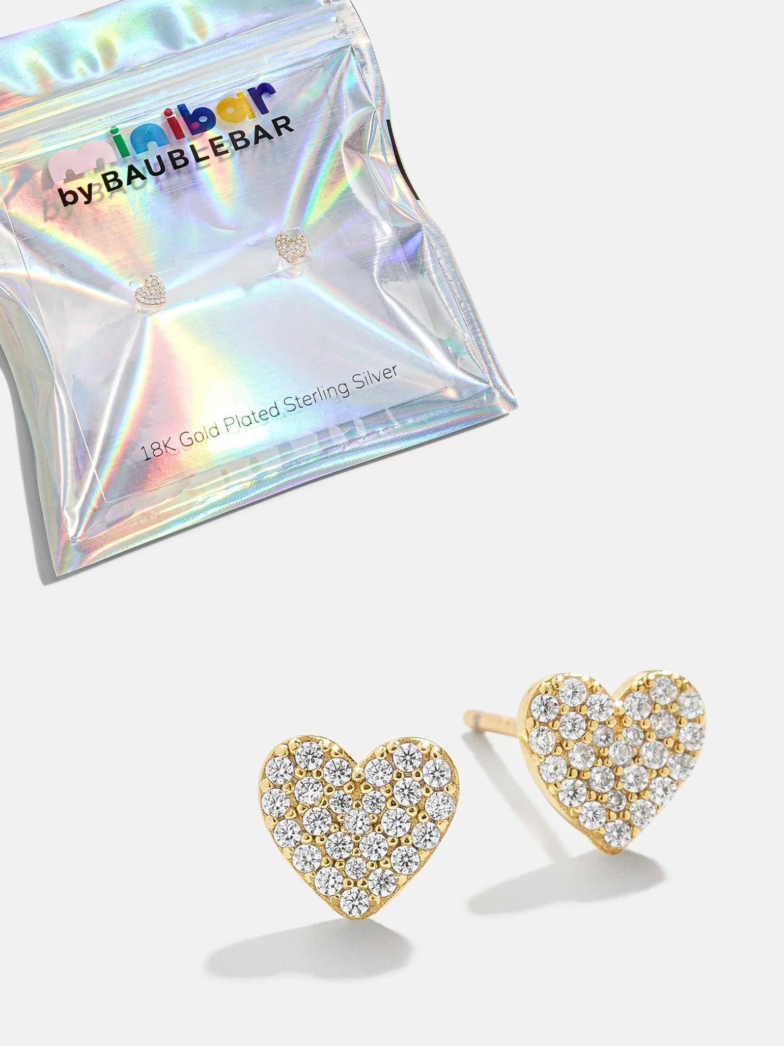 Whole Lotta Heart 18K Gold Vermeil Kids' Earrings - Pavé Heart