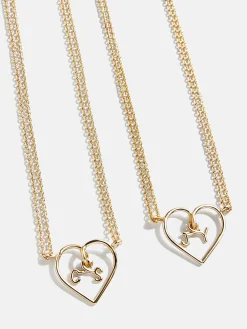 Wired Heart Custom Initial Necklace - Gold