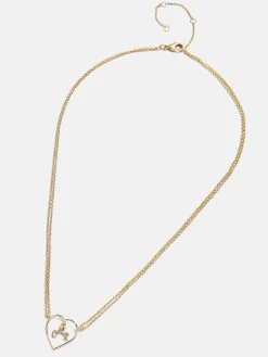 Wired Heart Custom Initial Necklace - Gold