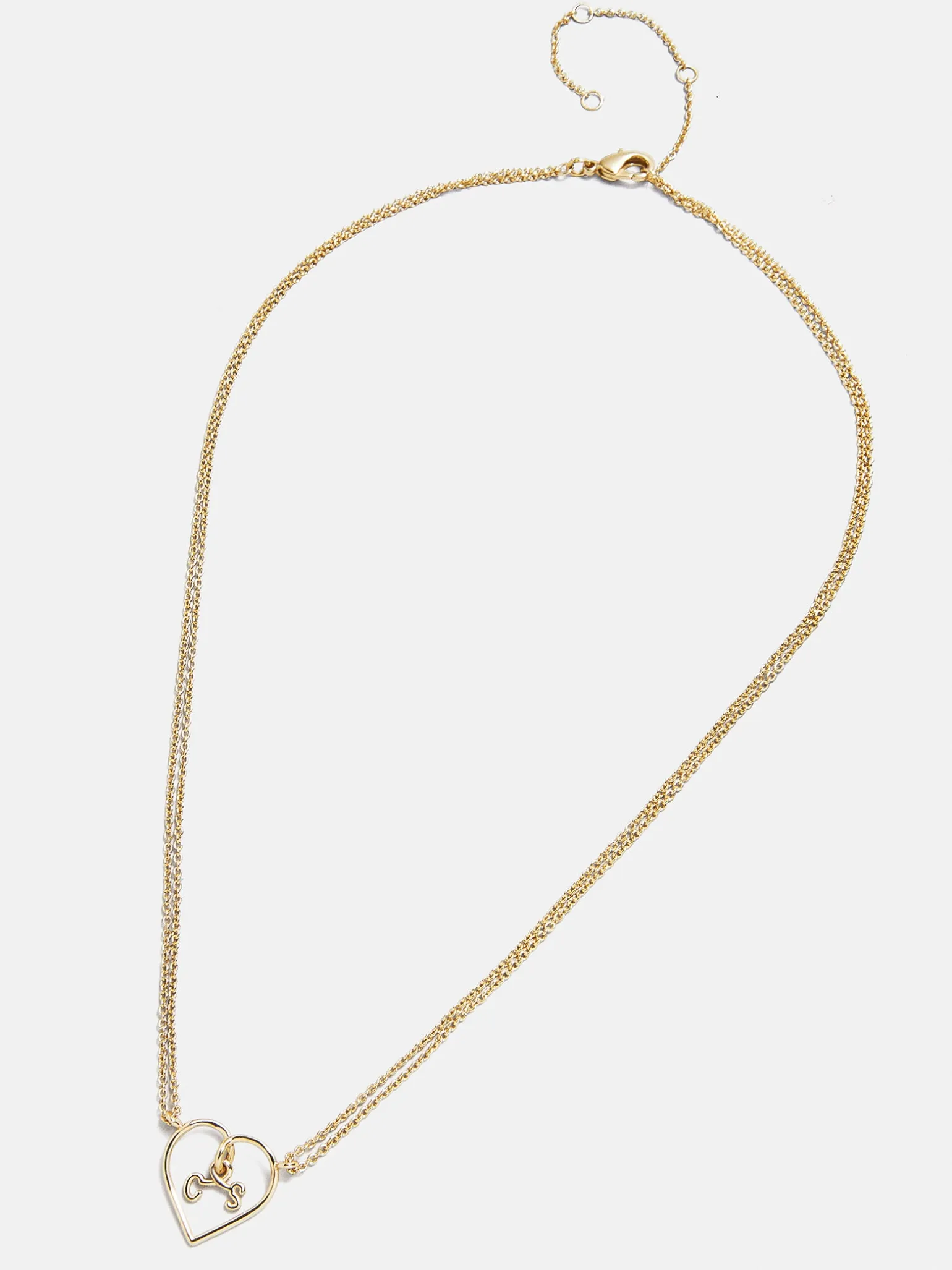Wired Heart Custom Initial Necklace - Gold