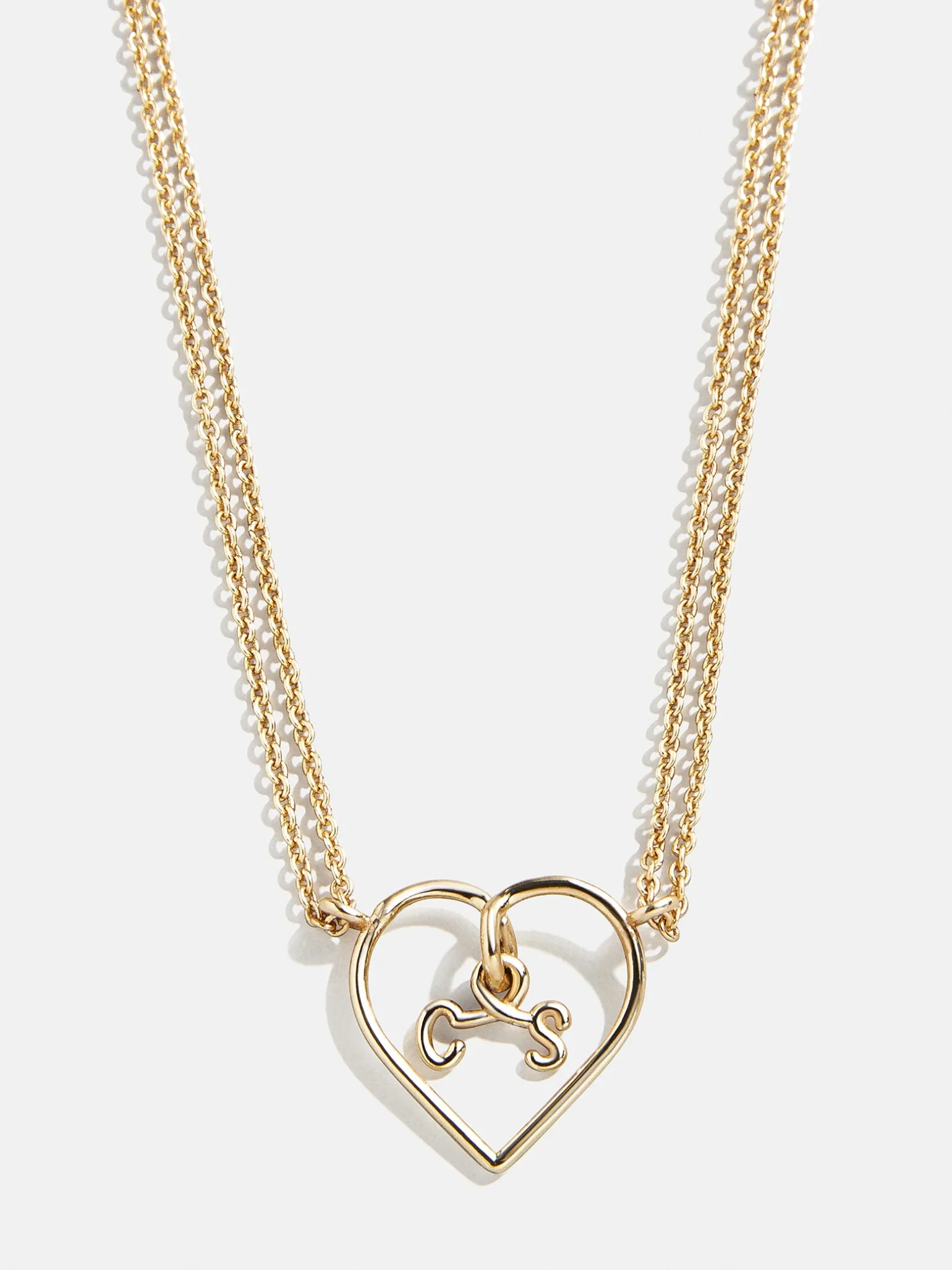 Wired Heart Custom Initial Necklace - Gold