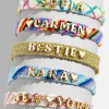 Woven Custom Friendship Bracelet - Neutral Criss Cross
