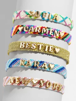 Woven Custom Friendship Bracelet - Neutral Criss Cross